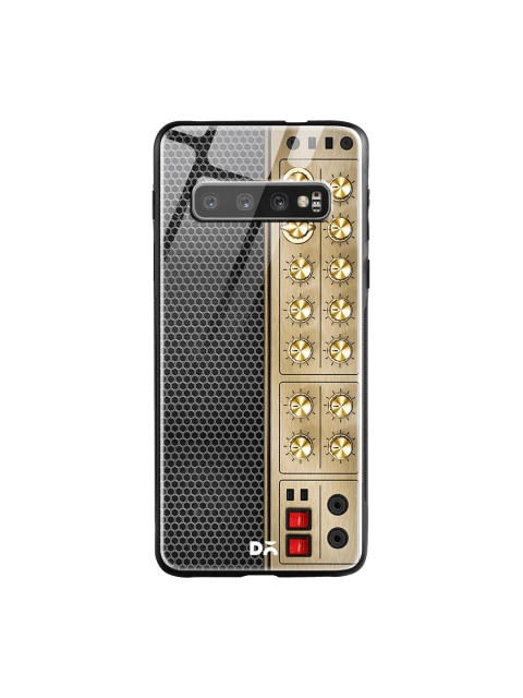 

DailyObjects Black & Gold-Toned Amp Samsung Galaxy S10 Shock Absorbent Glass Case