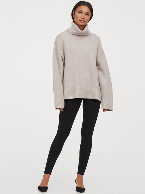 

H&M Women Black Seamless Ribbed Leggings