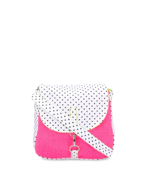

Vivinkaa Pink & White Printed Sling Bag