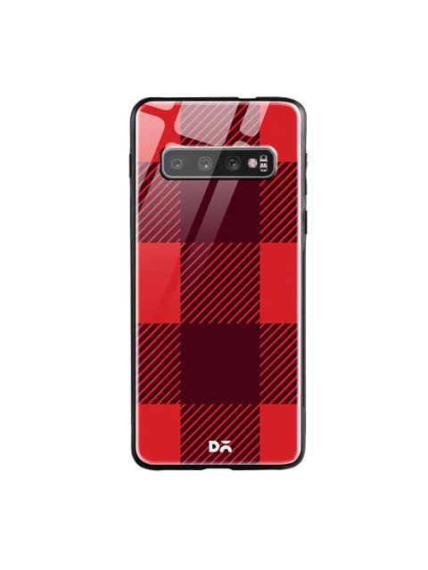 

DailyObjects Red & Burgundy Monochrome Checks Samsung Galaxy S10 Glass Case
