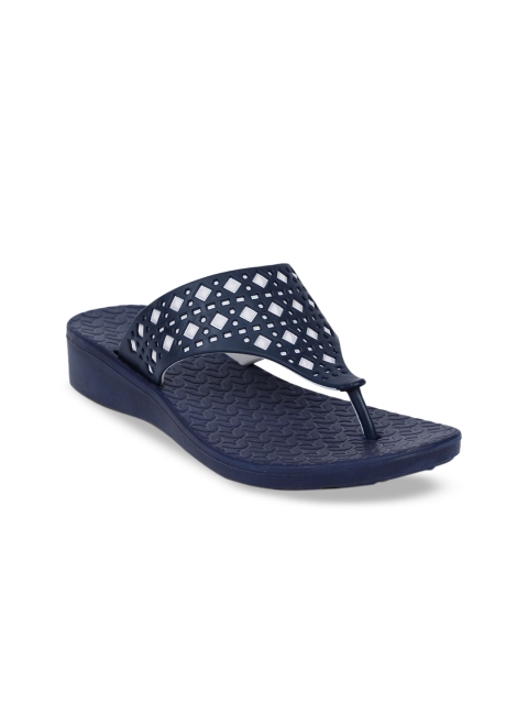 

Bata Women Blue Embellished Open Toe Flats