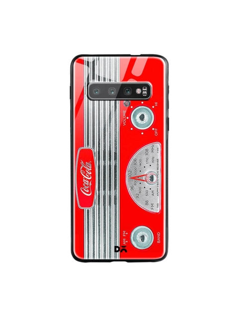 

DailyObjects Red & Grey Coke Radio Samsung Galaxy S10 Shock Absorbent Glass Case