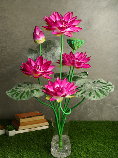 

Pollination Pink Exquisite Artificial Lotus Plant