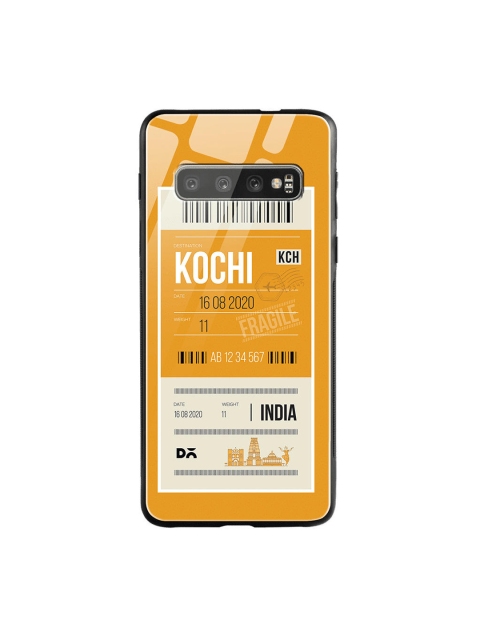 

DailyObjects Mustard Yellow & White Kochi City Tag Samsung Galaxy S10 Shock Absorbent Glass Case