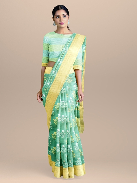 

BharatSthali Blue Silk Cotton Woven Design Banarasi Saree