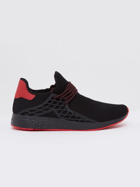 

shoexpress Men Black Textile Running Shoes