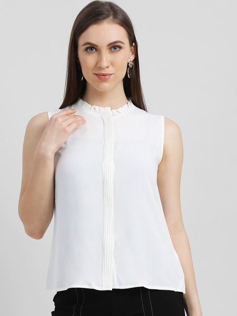 

Zink London Women White Solid Shirt Style Top