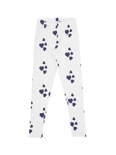

POPPERS by Pantaloons Girls Grey & Blue Printed Ankle-Length Leggings