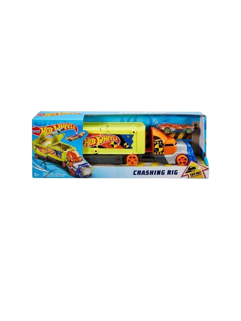 Hot Wheels Unisex Kids Yellow & Orange Crashing Rig Truck