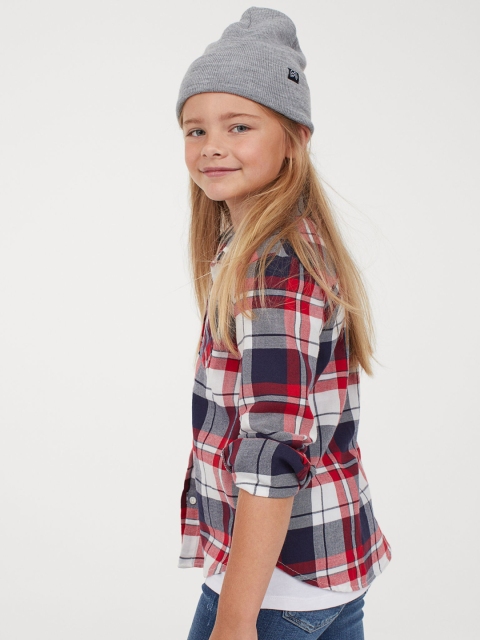 H&M Girls Red & Blue Cotton Shirt