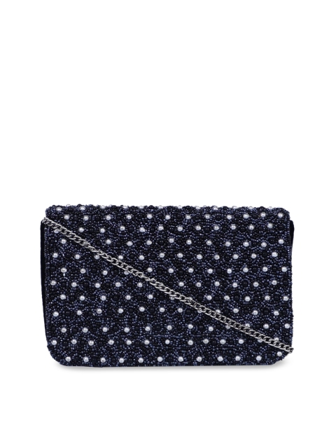 

Diwaah Black & Navy Blue Embellished Clutch