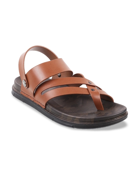 DAVINCHI Men Tan Brown Comfort Sandals