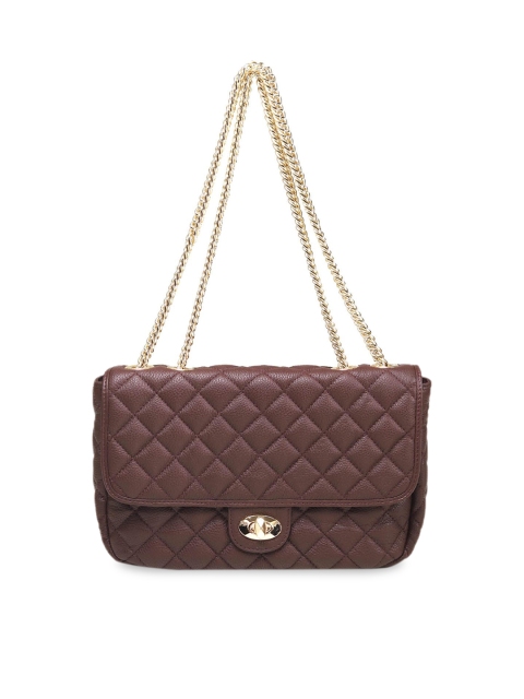 

Da Milano Mauve Solid Quilted Leather Handheld Bag