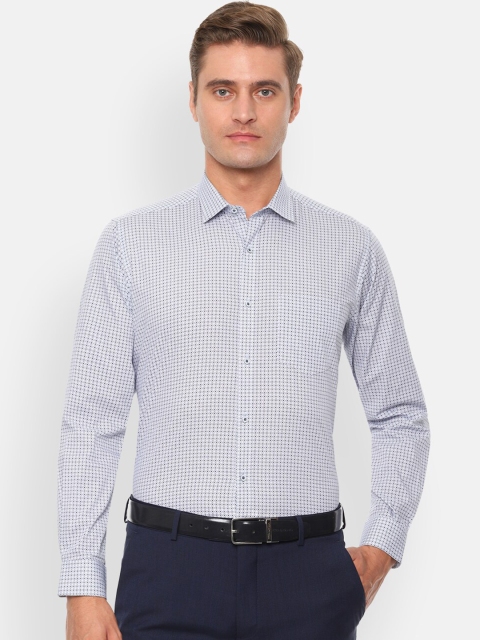 

Van Heusen Men Navy Blue & White Regular Fit Printed Formal Shirt