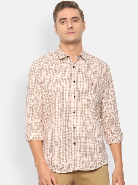 

Louis Philippe Sport Men Beige & White Slim Fit Checked Casual Shirt