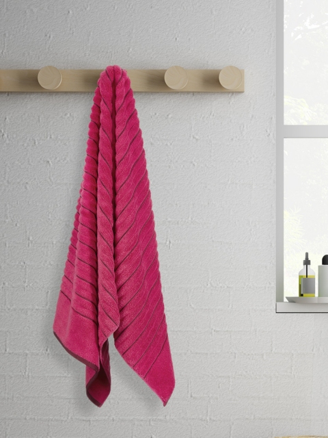 

SPACES Unisex Pink Striped Exotica Ribbed 575 GSM Bath Towel