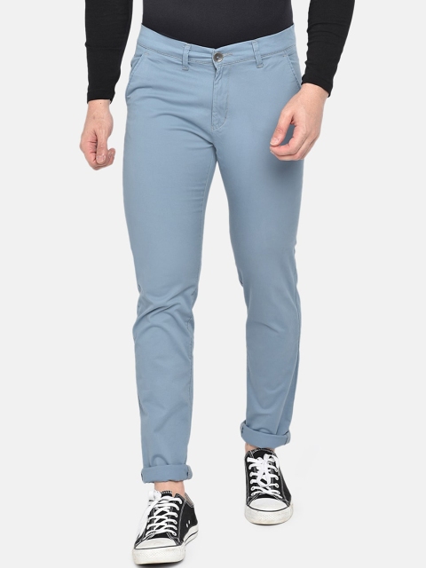 

beevee Men Blue Regular Fit Solid Chinos