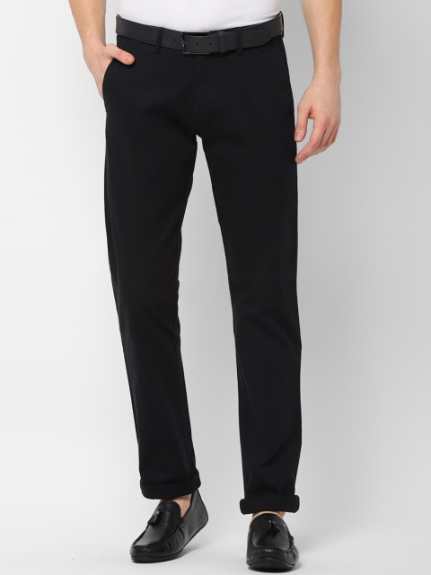 

Allen Solly Men Black Slim Fit Self Design Regular Trousers