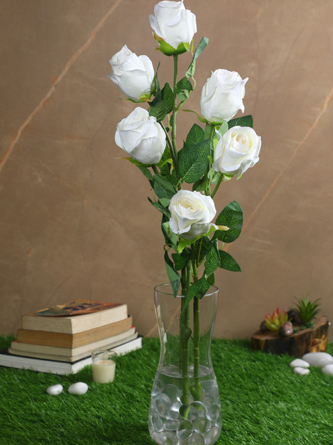 

Pollination Set Of 2 White Artificial Rose Flower