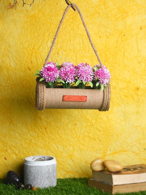 

PolliNation Pink Artificial Pink Hanging Bonsai in Jute Pot