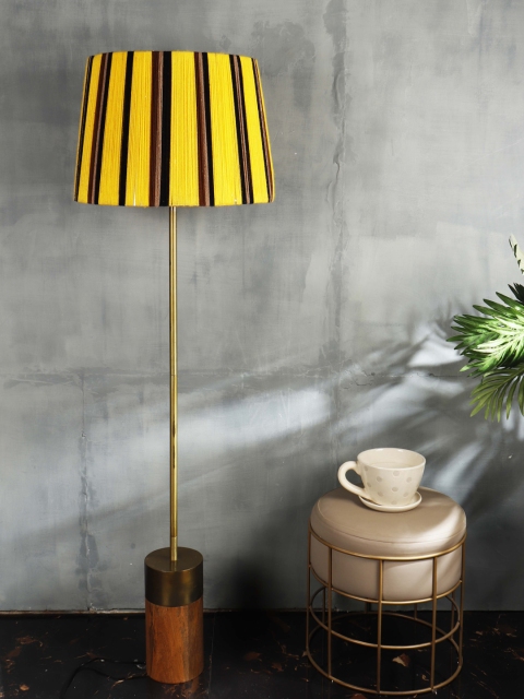 

Grated Ginger Yellow Textured Handcrafted Floor Lamp with Shade