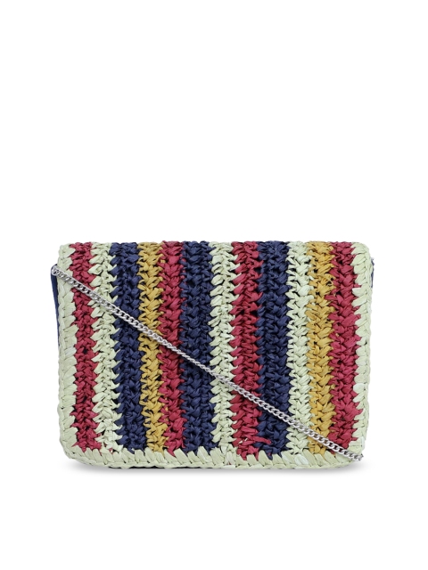

Diwaah Multicoloured Striped Box Clutch, Multi