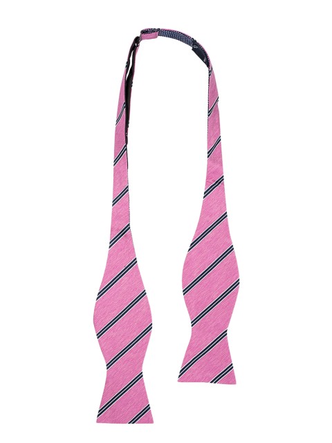 

The Tie Hub Pink & Navy Blue Reversible Striped Ascot Tie