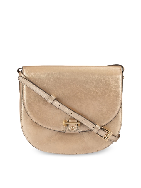 

Da Milano Gold Solid Leather Sling Bag