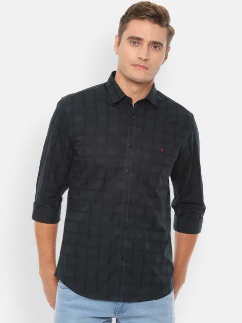 

Louis Philippe Jeans Men Green Slim Fit Checked Casual Shirt