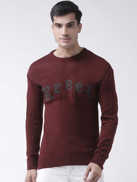 

Club York Men Maroon & Green Printed Acrylic Pullover