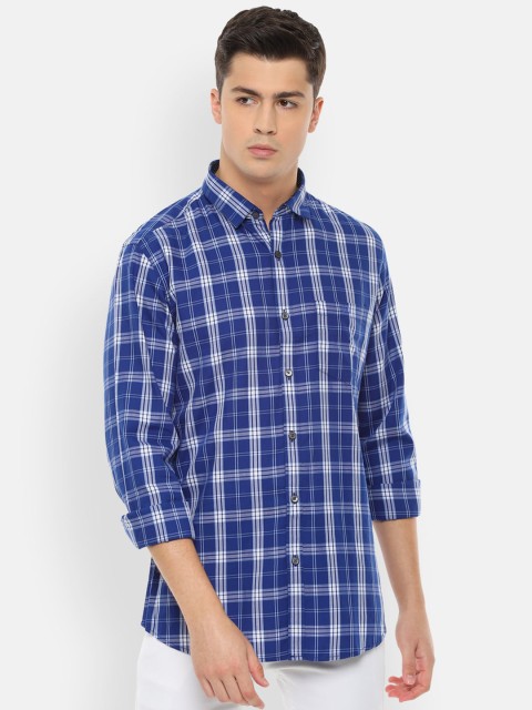 

Van Heusen Sport Men Blue & White Slim Fit Checked Casual Shirt