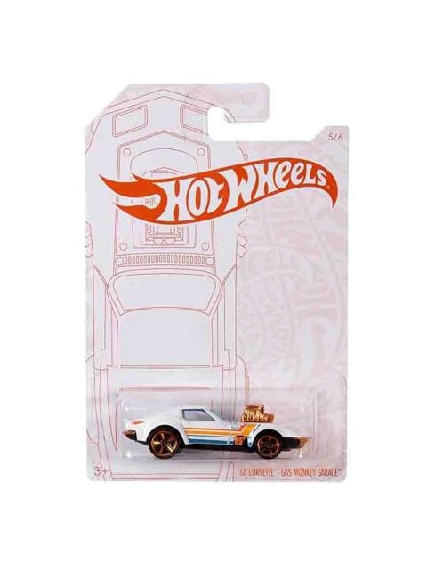 

Hot Wheels Kids White & Gold-Toned Pearl & Chrome 68 Corvette Gas Monkey Garage Car