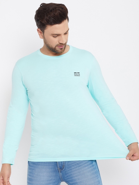 

Okane Men Blue Solid Round Neck T-shirt