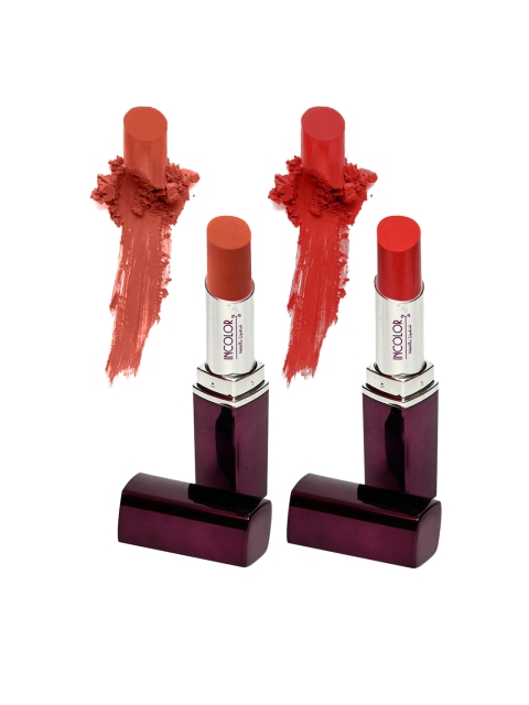 

Incolor Women Pack Of 2 Metallic Lipsticks - Luxe Lip Colour, Red