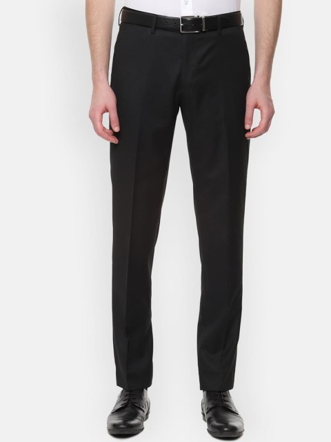 

Van Heusen Men Black Slim Fit Solid Formal Trousers