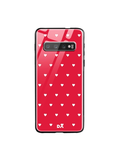 

DailyObjects Red & White Rose Hearts Samsung Galaxy S10 Glass Case