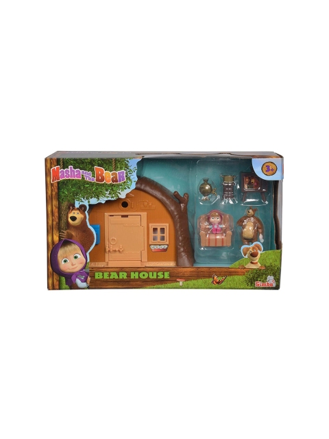 

Masha and The Bear Kids Set Of 7 Brown & Beige Packable Playset