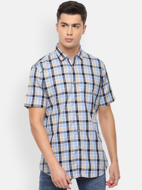 

Van Heusen Sport Men Blue & Black Slim Fit Checked Casual Shirt