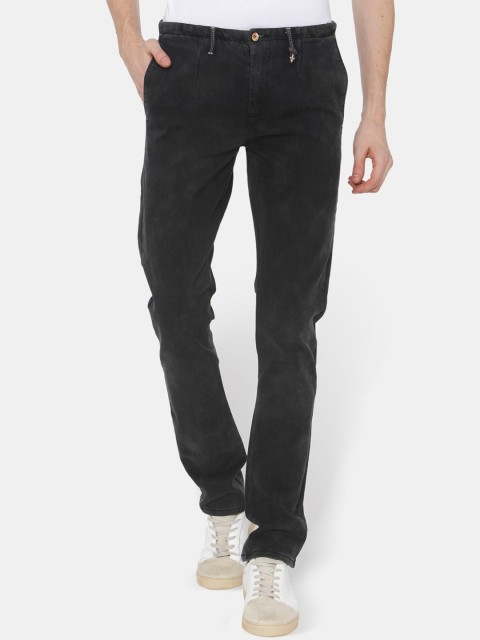 

Rex Straut Jeans Men Black Slim Fit Mid-Rise Clean Look Jeans