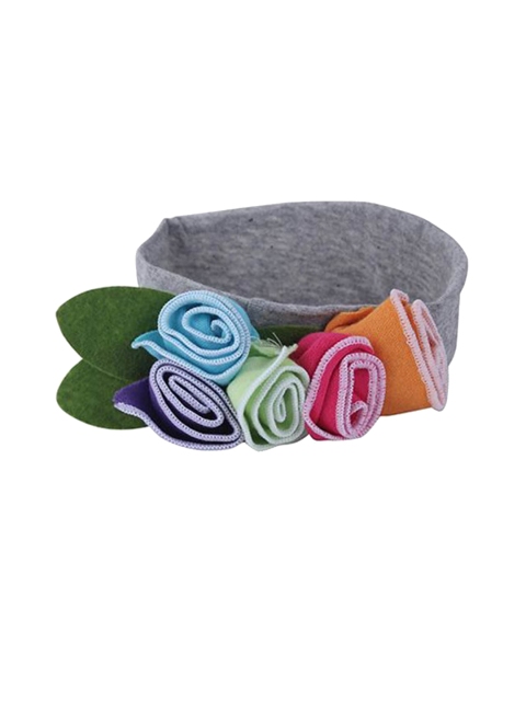 

FUNKRAFTS Girls Grey & Orange Embellished Floral Headband