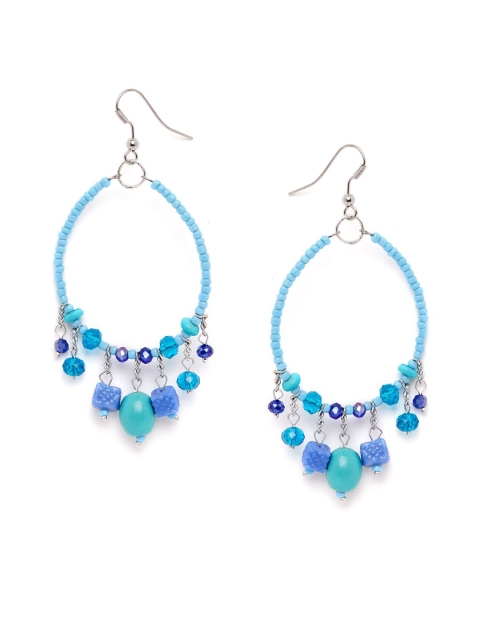 

ZeroKaata Blue Gold Plated Circular Hoop Earrings