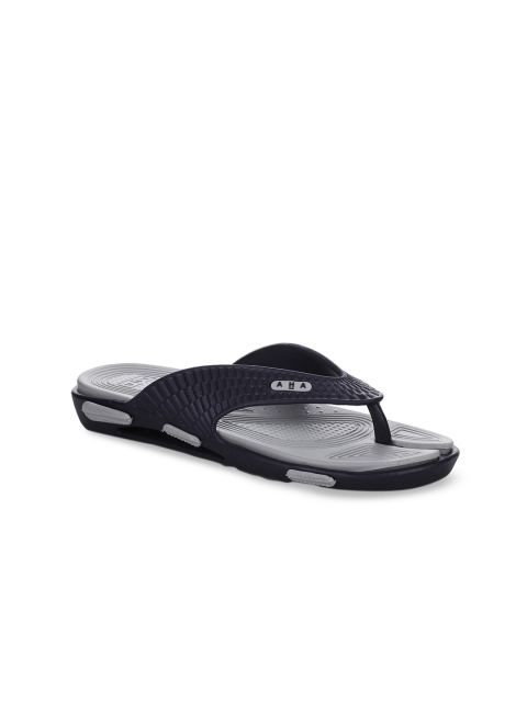 

Liberty Men Navy Blue & Grey Solid Thong Flip-Flops