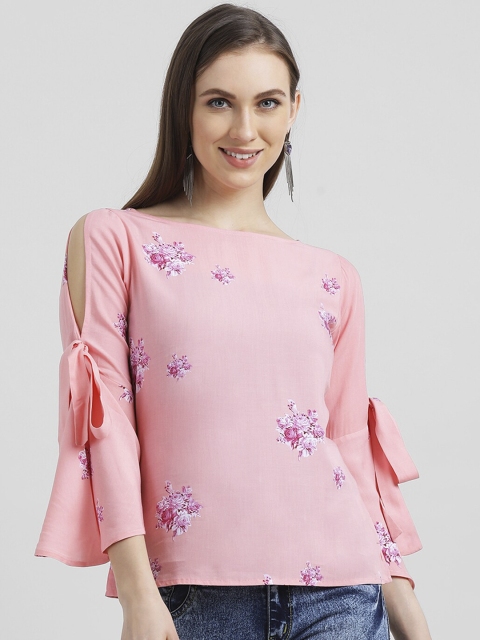 

Zink London Women Pink Floral Print Top