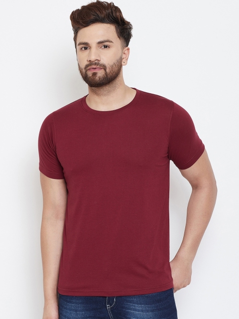 

wesquare Men Red Solid Round Neck T-shirt
