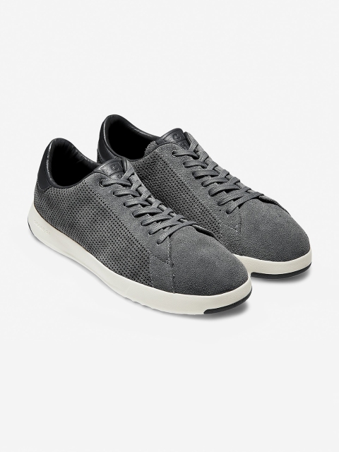 

Cole Haan Men Grey Solid Suede Sneakers