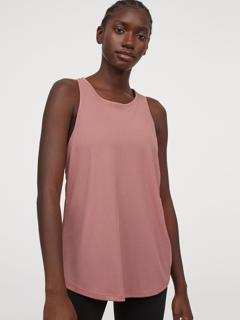 

H&M Women Pink Solid Sports Vest Top