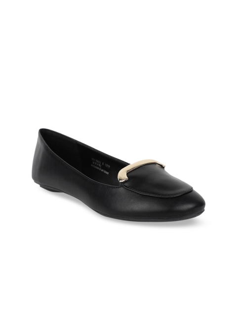 

Bata Women Black Solid PU Ballerinas