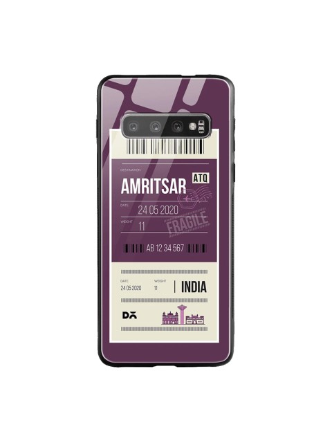 

DailyObjects Purple & White Amritsar City Tag Samsung Galaxy S10 Shock Absorbent Glass Case