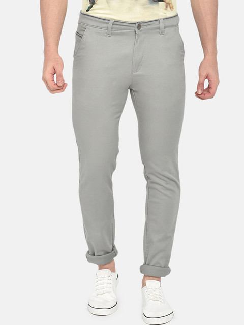 

beevee Men Grey Regular Fit Solid Chinos
