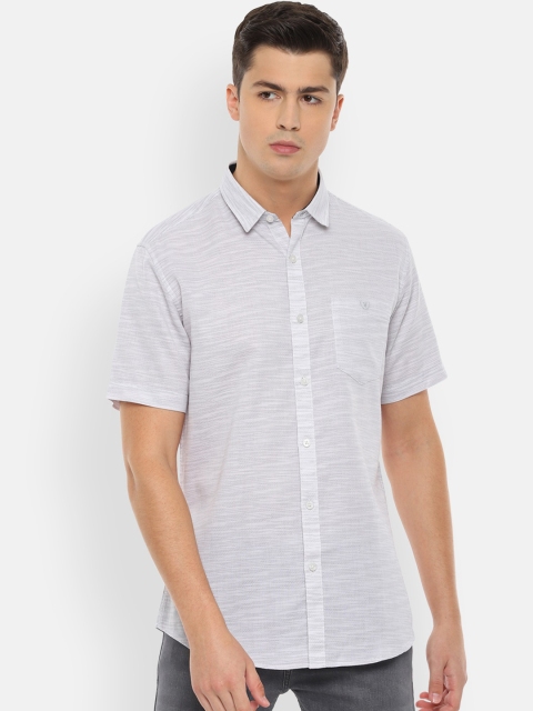 

Van Heusen Sport Men White Slim Fit Self Design Casual Shirt